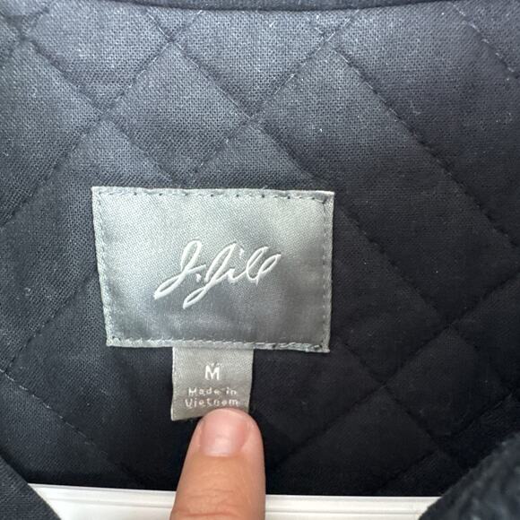 J. Jill Full Zip Up Sleeveless Corduroy Quilted Vest Black sz M - Picture 6 of 8